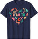 TK Team TK Teacher Student Kid Heart Dinosaur Funny TK Squad T-Shirt - T-Shirt | Navy