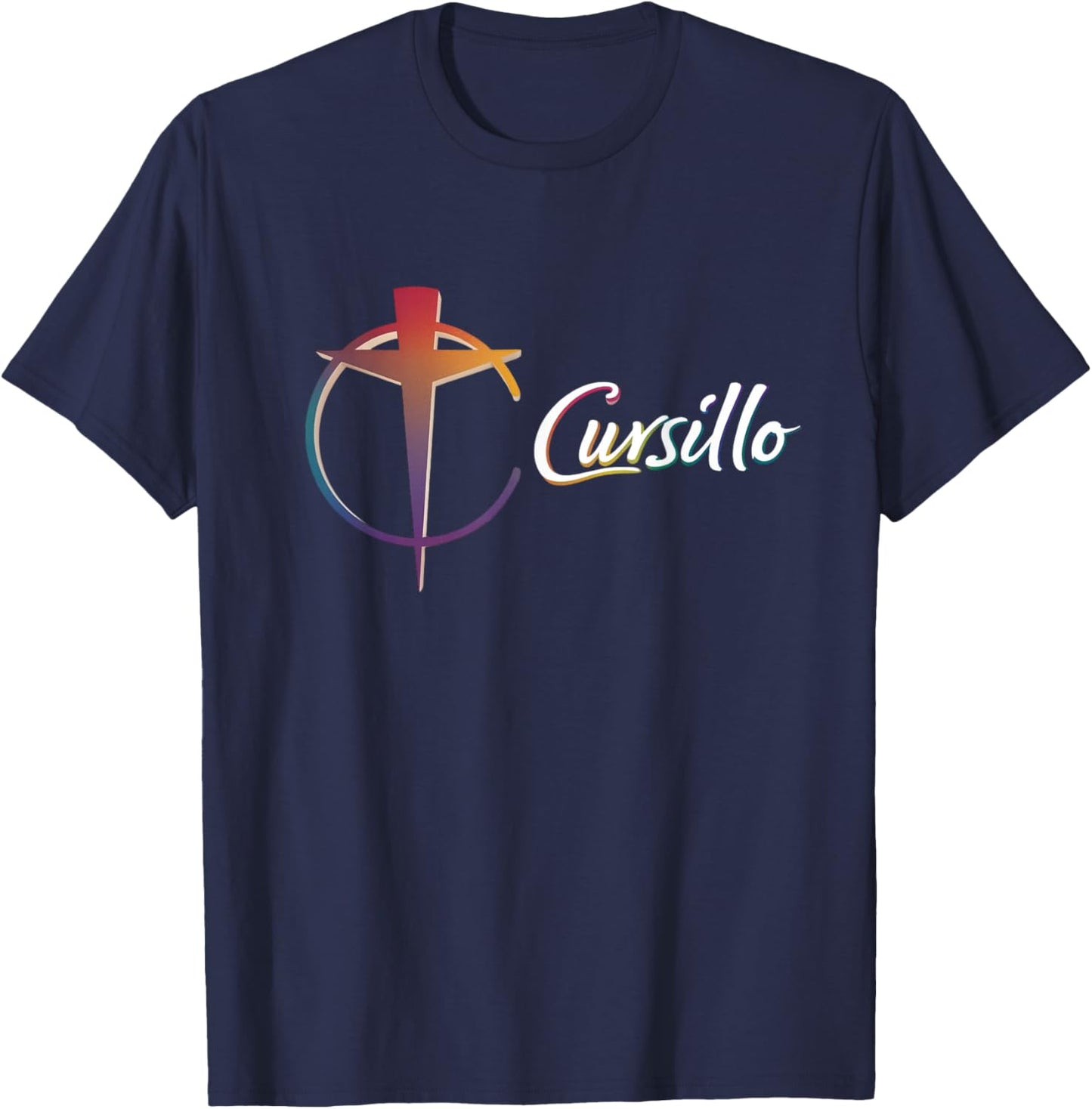 DeColores Cursillo Rainbow Rooster Catholic T-Shirt - T-Shirt | Navy