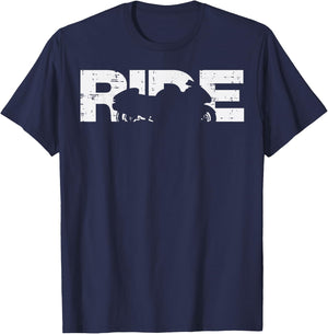 Biker Ride Motorcycle Motorbike Men Women Boys Kids Youth T-Shirt - T-Shirt | Navy