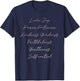 Love, Joy, Peace, Patience, Kindness, Gondness Design T-Shirt - T-Shirt | Navy