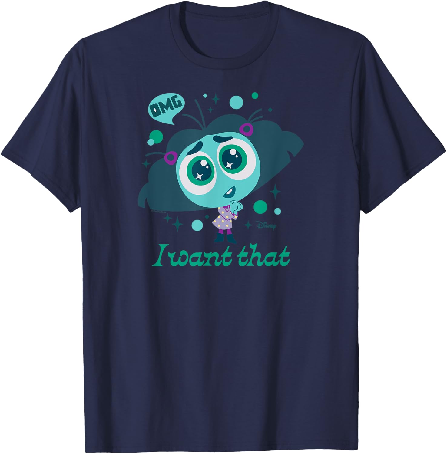 Inside Out 2 - Envy Character OMG I Want That T-Shirt - T-Shirt | Navy
