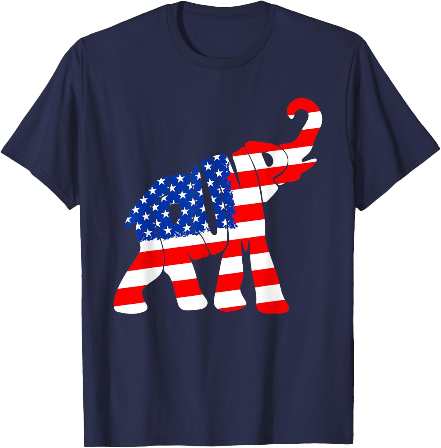 Elehphant American Flag Trump Men T-Shirt - T-Shirt | Navy