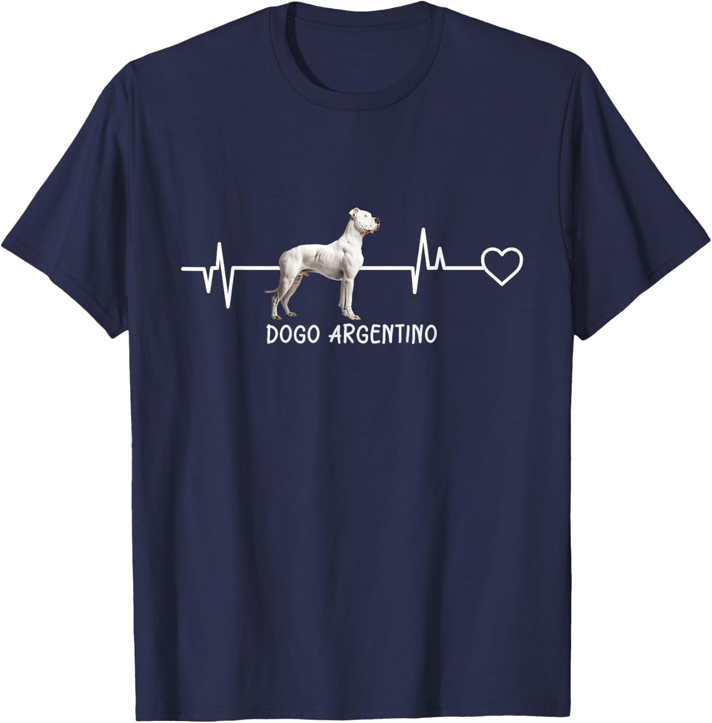 Dogo Argentino Heartbeat T-Shirt - T-Shirt | Navy