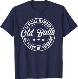 Vintage 50th Birthday Old Balls Club 1974 50 Years T-Shirt - T-Shirt | Navy