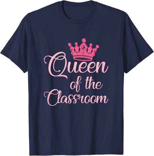 Queen of the Classroom gifts for Teacher back to school Women Kids T-Shirt - T-Shirt | Navy
