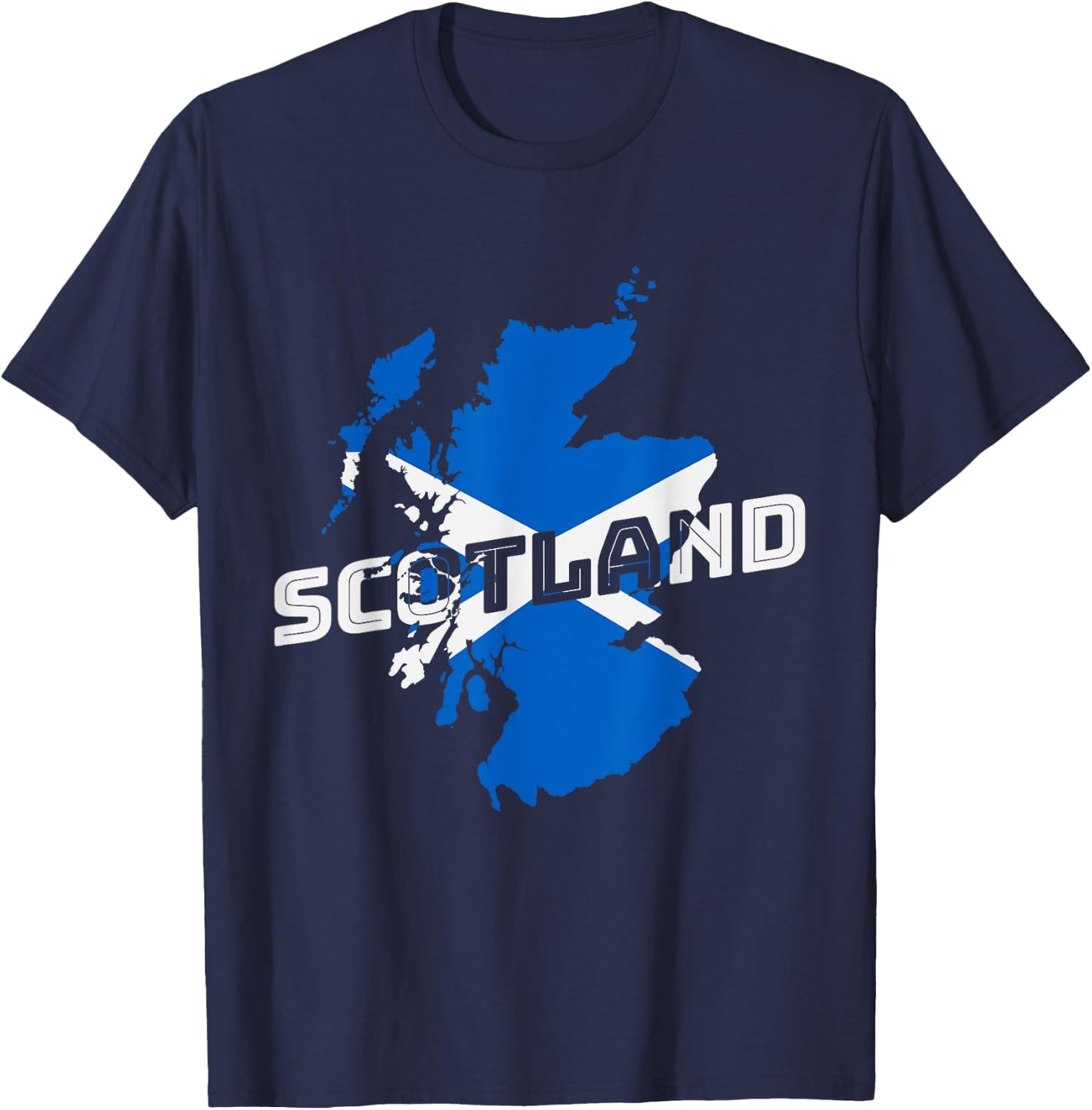 Scottish Map and Flag Souvenir Scotland Pride Scottish Gift T-Shirt - T-Shirt | Navy