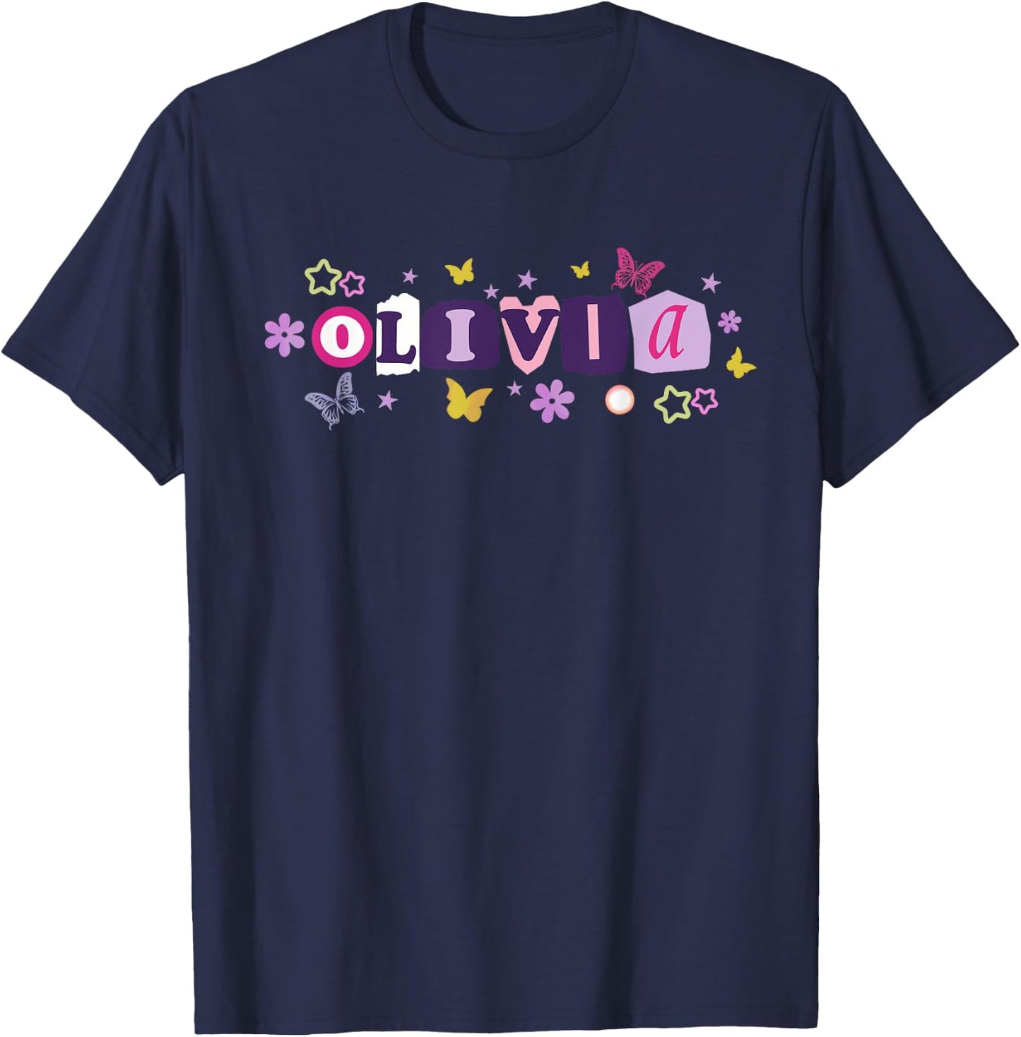 Olivia Personalized Name I Love Olivia Women T-Shirt - T-Shirt | Navy