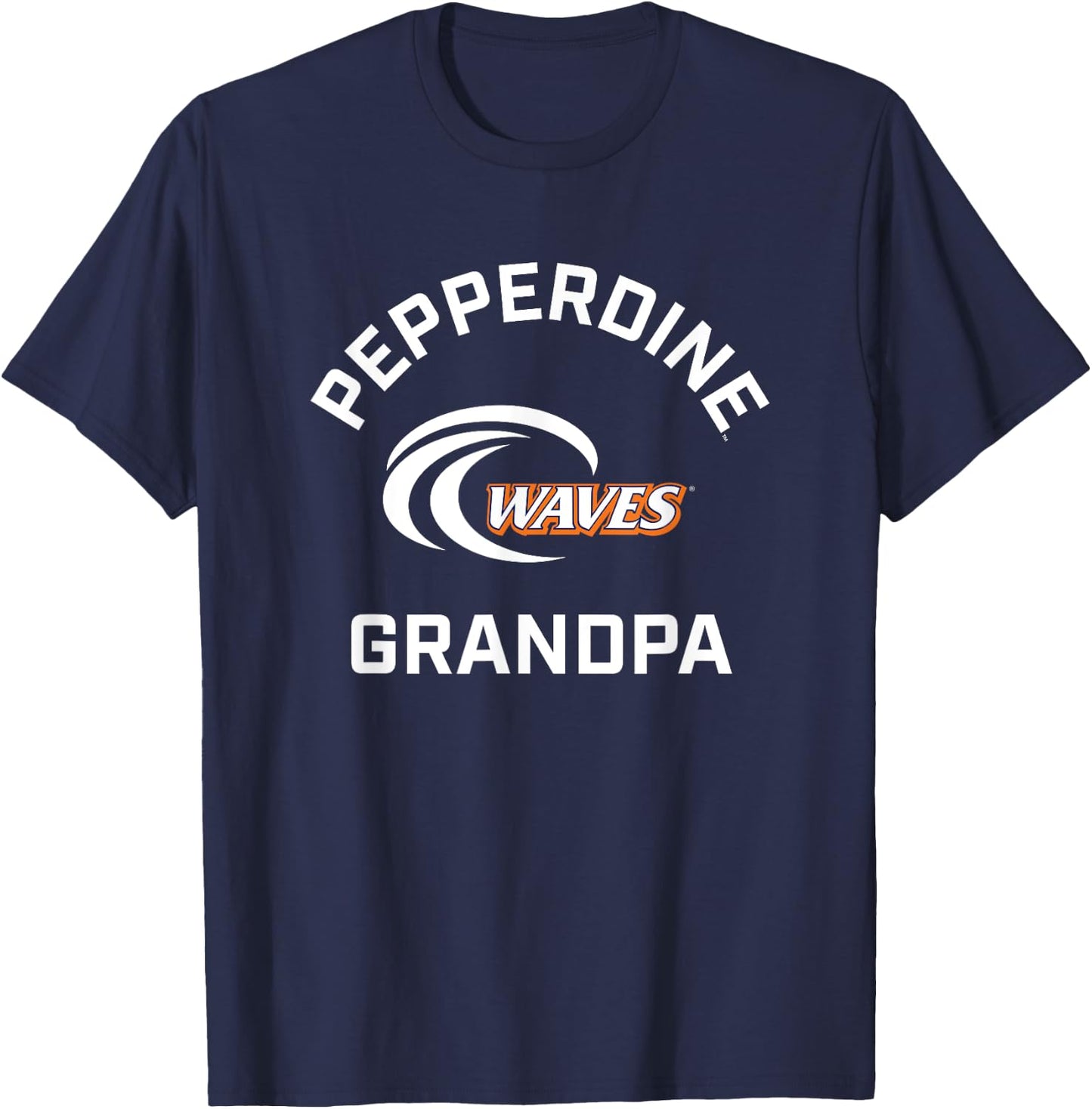 Pepperdine University Waves Arched Grandpa T-Shirt - T-Shirt | Navy