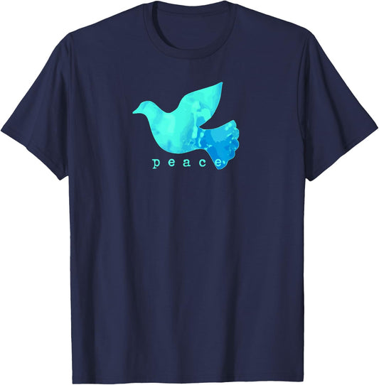 Dove Of Peace Blue Bird Affirmation Shirt T-Shirt - T-Shirt | Navy