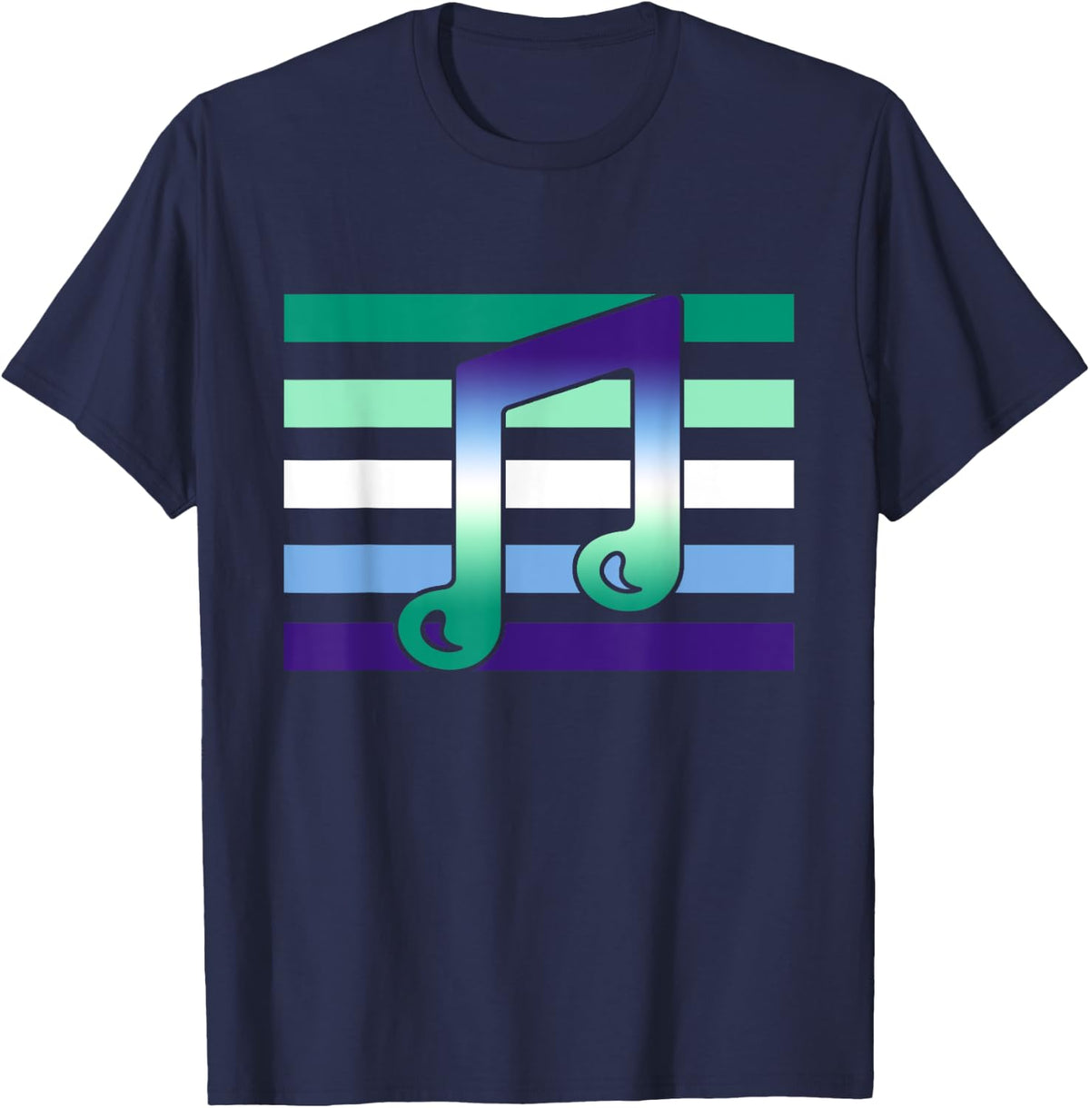 Subtle MLM Pride Funny Music Musician Love MLM Gay Male Flag T-Shirt - T-Shirt | Navy