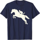 Horseback Riding Cat Silhouette for Animal Lovers Funny Cat T-Shirt - T-Shirt | Navy