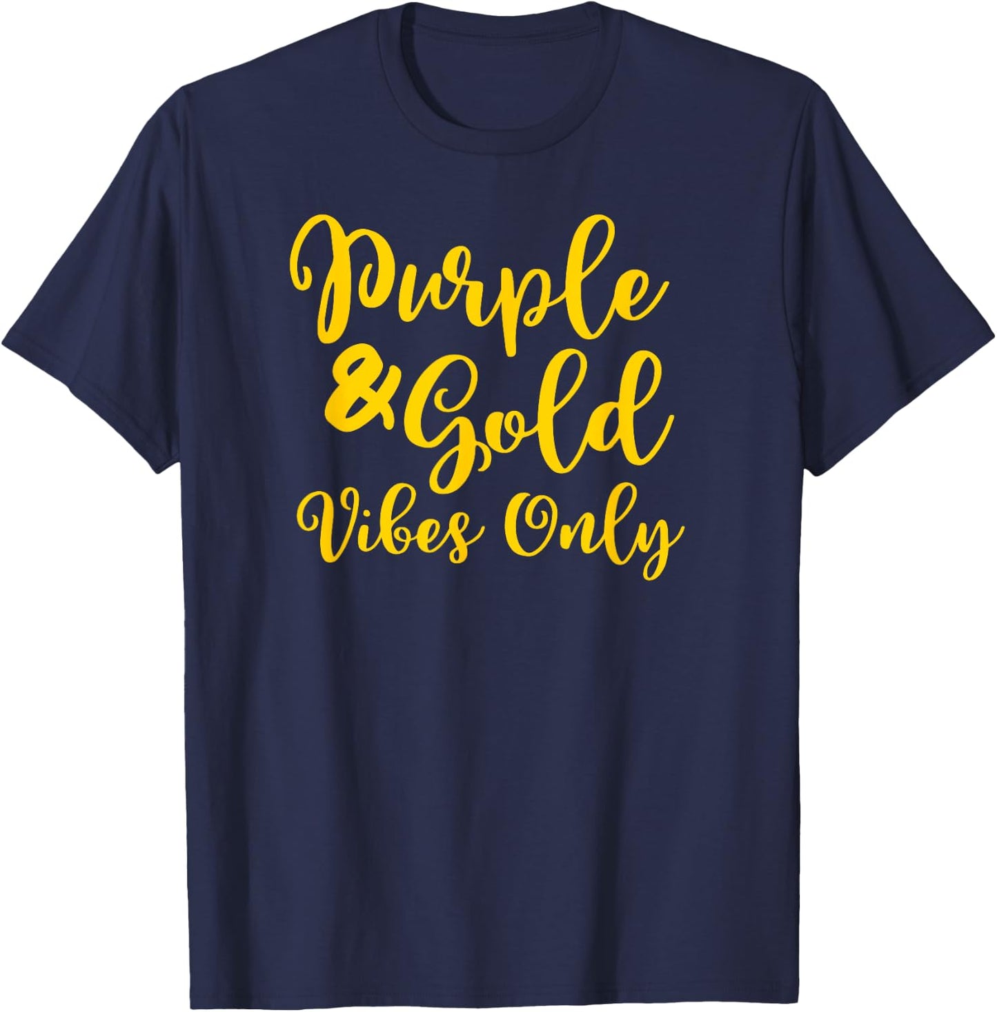 Purple & Gold Game Day Group Shirt for High School Football T-Shirt - T-Shirt | Navy