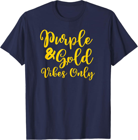 Purple & Gold Game Day Group Shirt for High School Football T-Shirt - T-Shirt | Navy