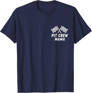 Mama Pit Crew Birthday Party Costume For Race Car Parties T-Shirt - T-Shirt | Navy