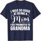 Grandma Art For Mom Women Grandmother Promoted To Grandma T-Shirt - T-Shirt | Navy