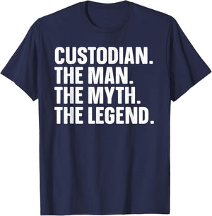 Custodian Art Janitor School Custodian Appreciation T-Shirt - T-Shirt | Navy