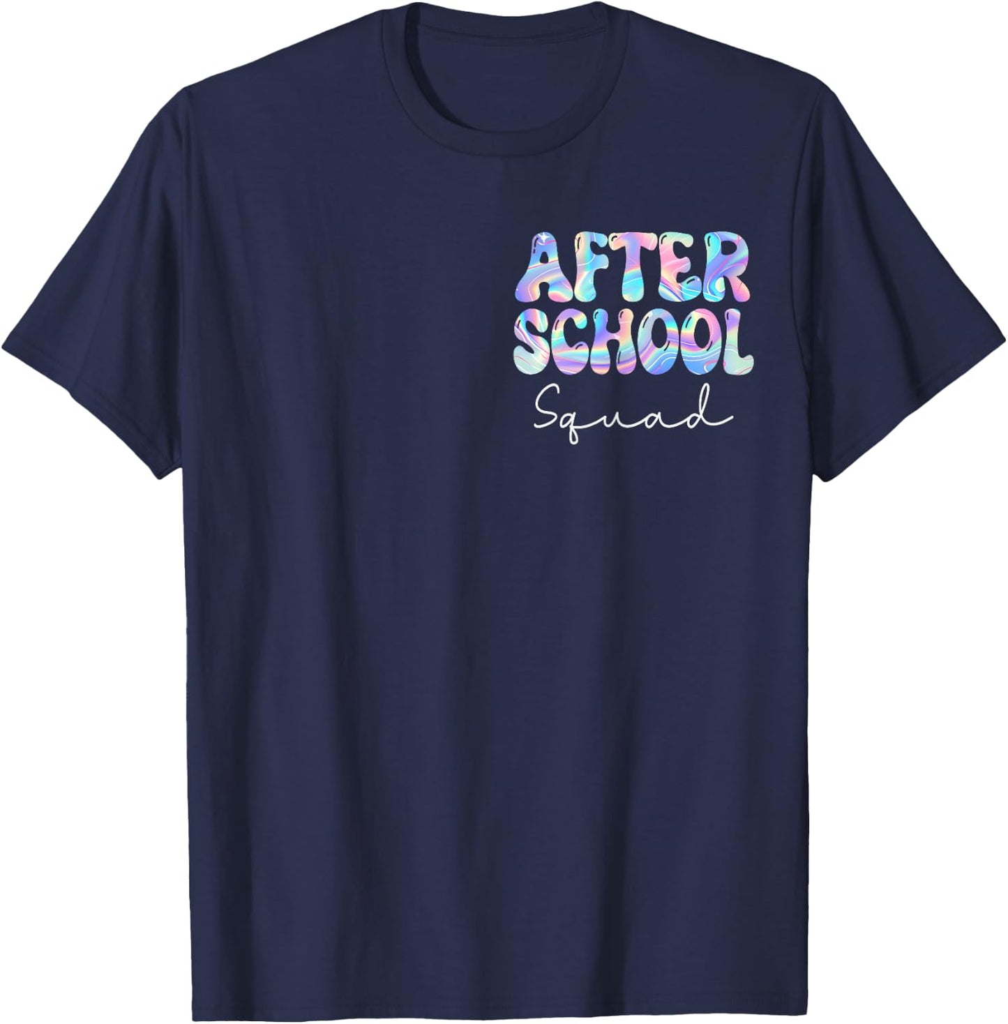 After School Squad Groovy Back to School Cute Teachers Women T-Shirt - T-Shirt | Navy