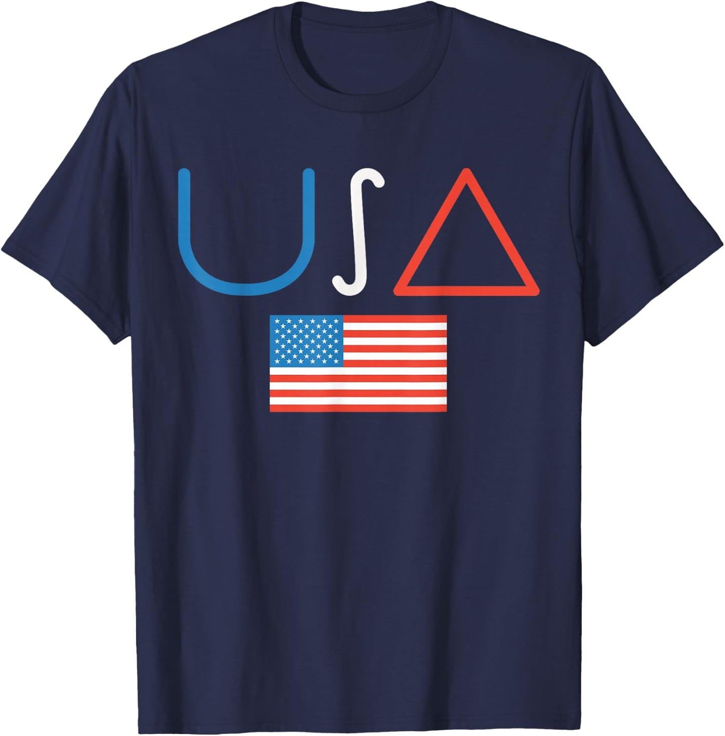 USA Math Symbols American Flag Math Teacher 4th Of July T-Shirt - T-Shirt | Navy