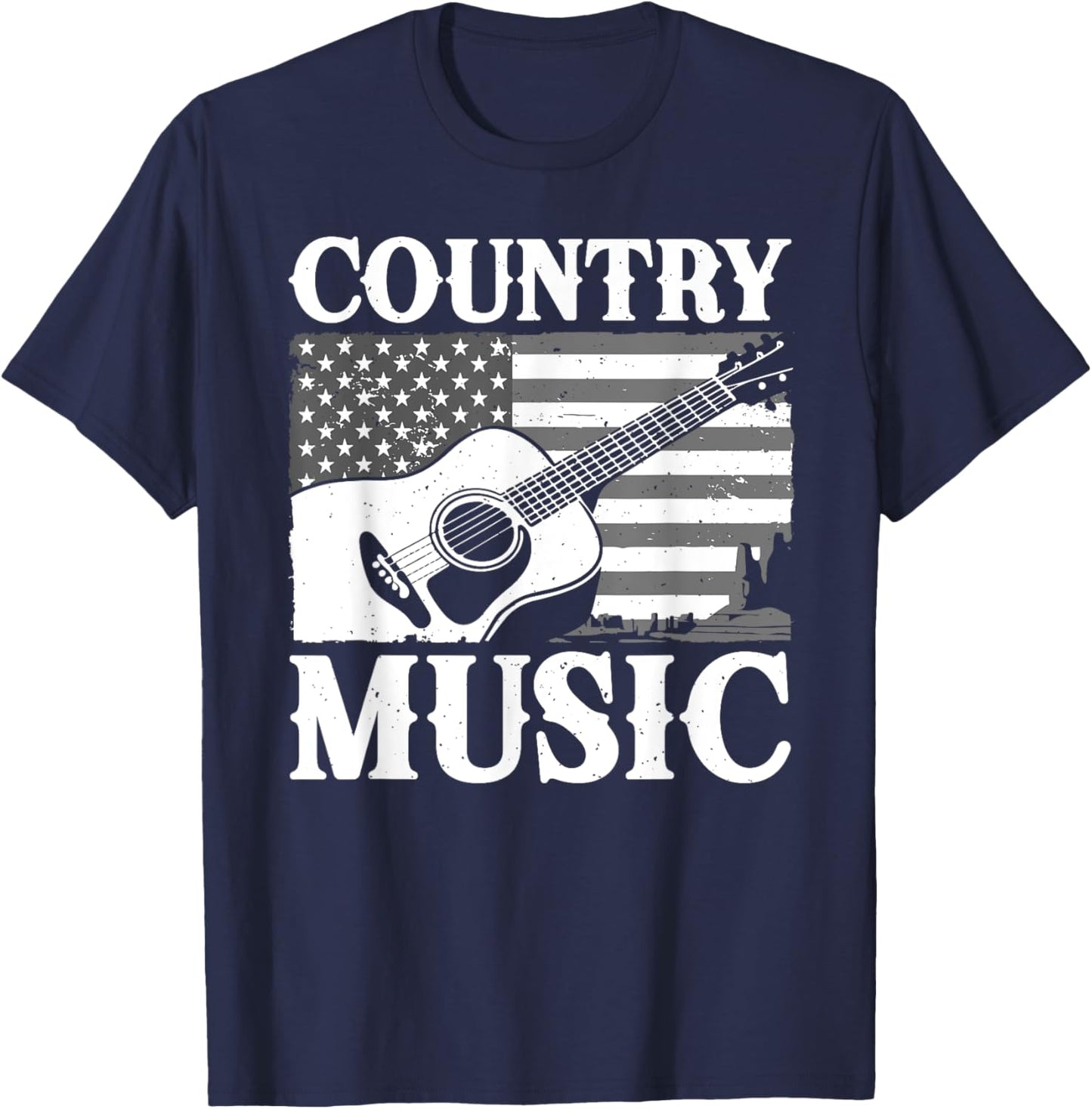 Cool Country Music Art Women Classic Country Music T-Shirt - T-Shirt | Navy