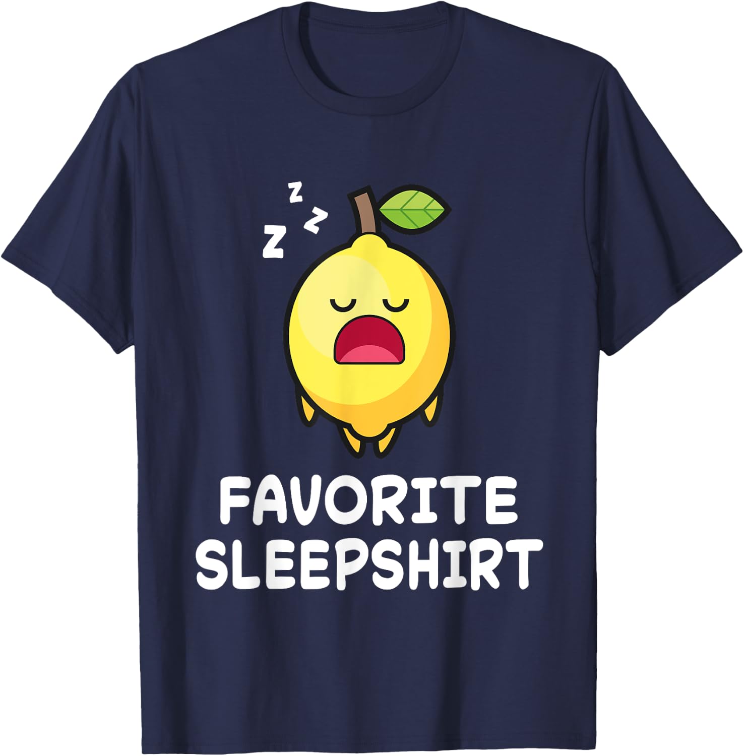 Lemon Lemons Nap Sleeping Sleep Pajama Nightgown T-Shirt - T-Shirt | Navy