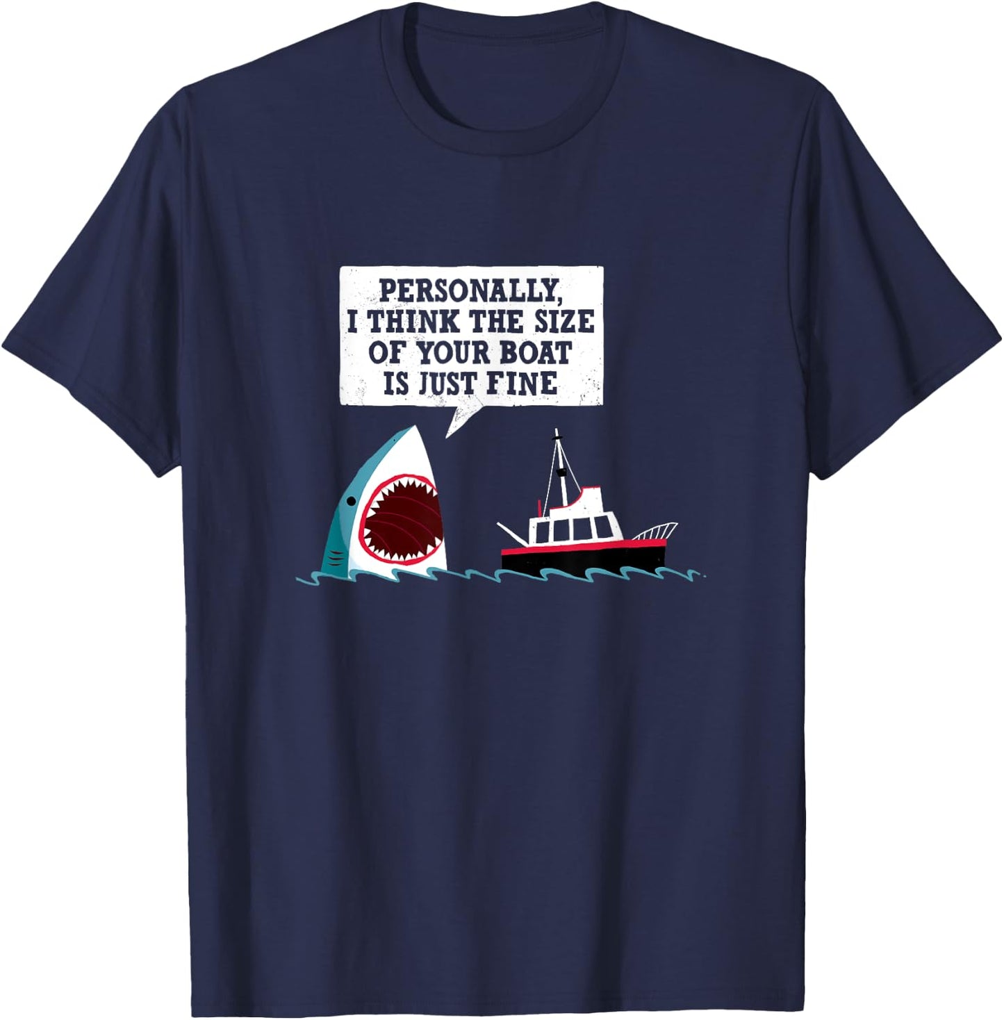 Funny Shark Movie - Polite Shark - Official DinoMike Design T-Shirt - T-Shirt | Navy