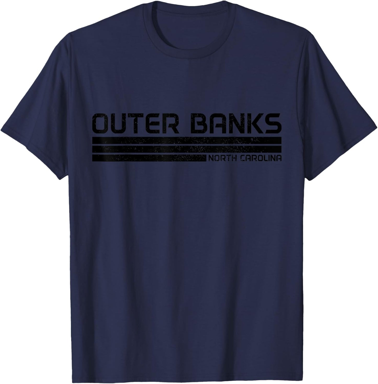 Outer Banks North Carolina Retro Vintage Souvenir T-Shirt - T-Shirt | Navy