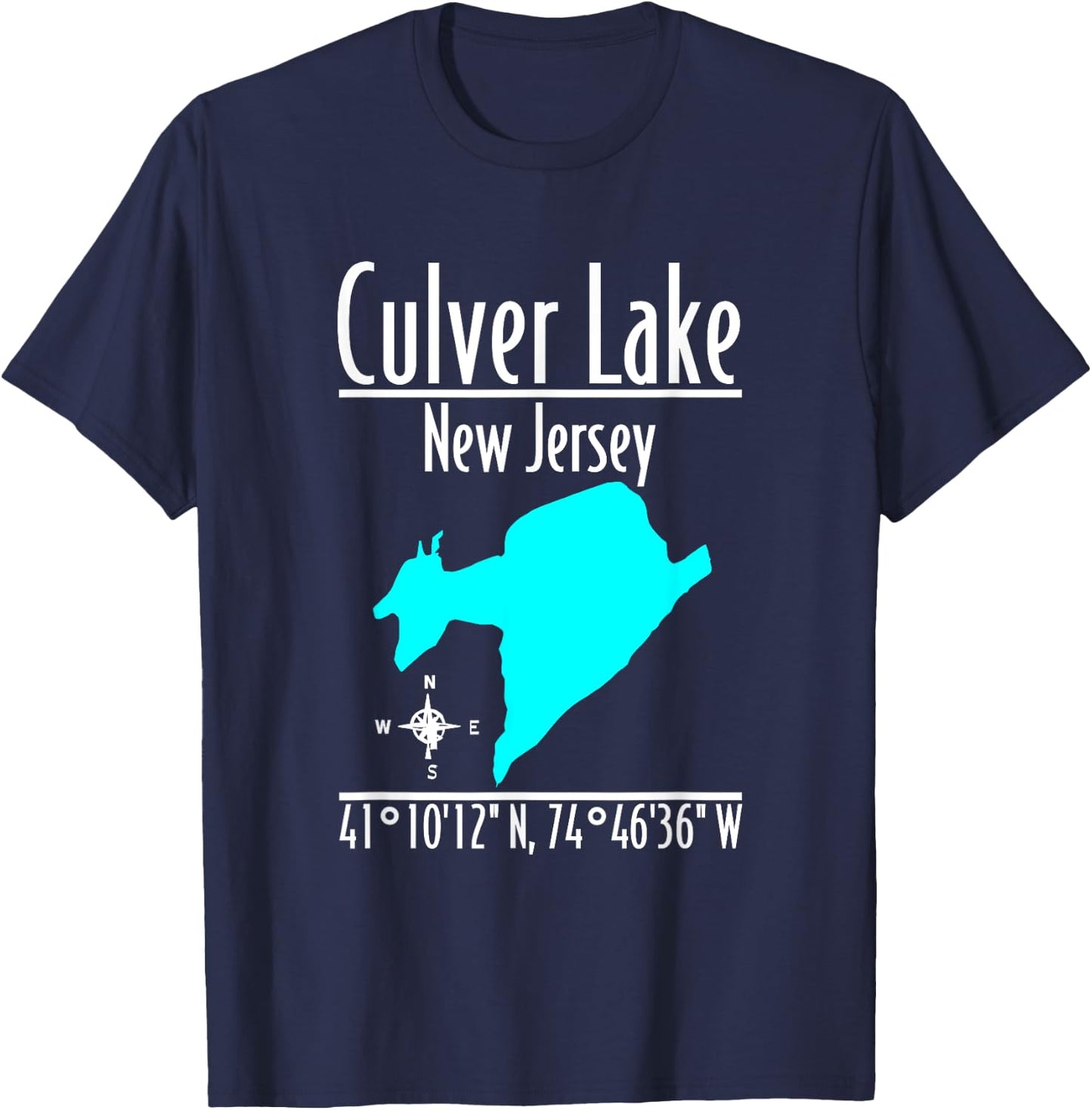 Modern Culver Lake - New Jersey T-Shirt - T-Shirt | Navy