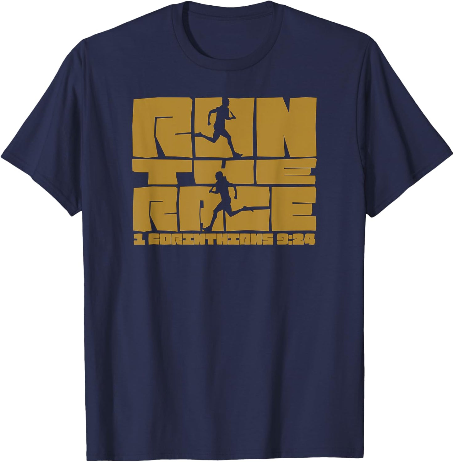 Run the Race 1 Corinthians 9 24 T-Shirt - T-Shirt | Navy