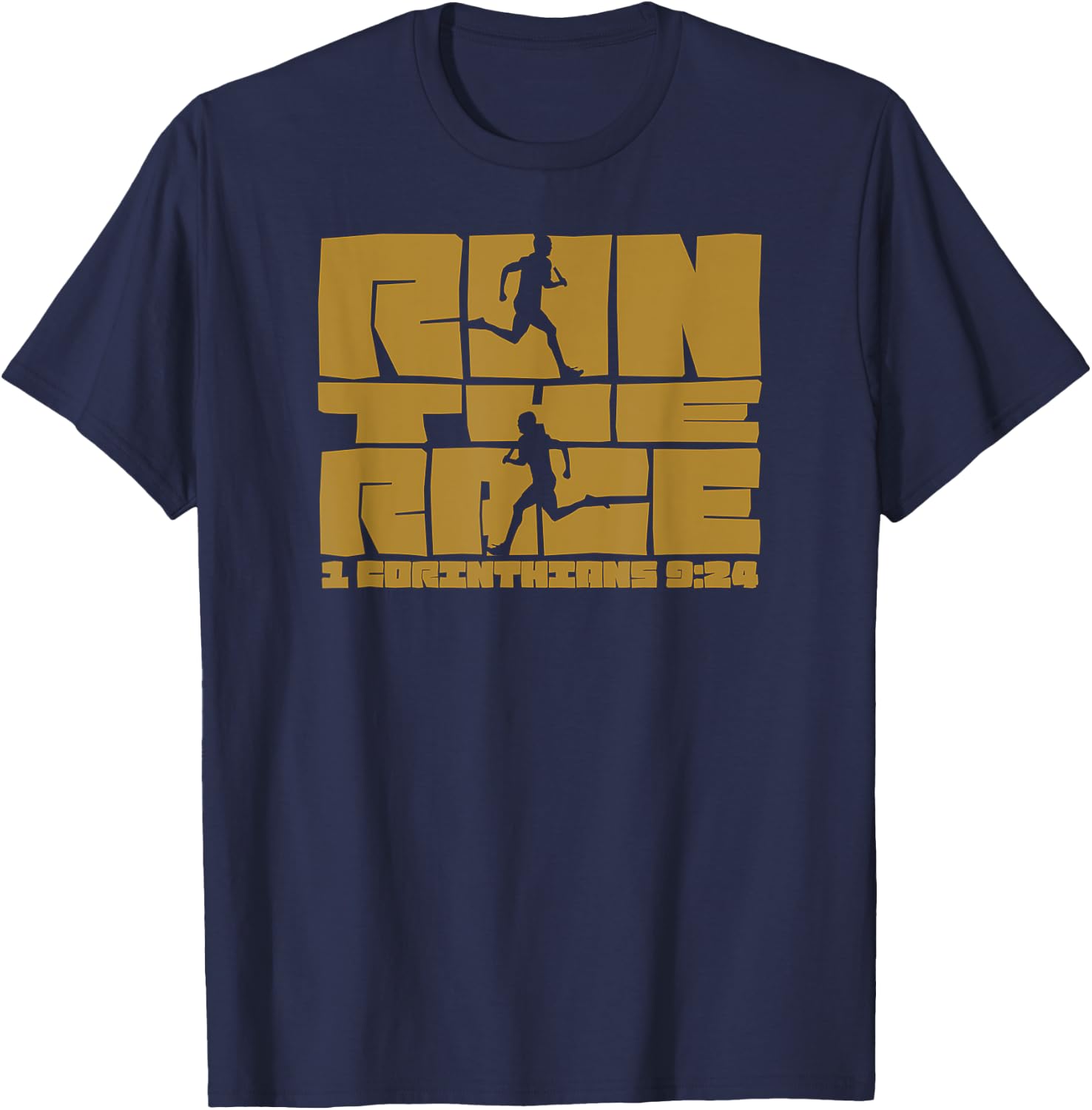 Run the Race 1 Corinthians 9 24 T-Shirt - T-Shirt | Navy