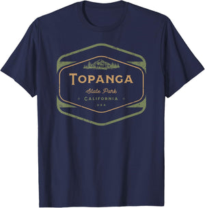 Topanga State Park California Retro Vintage T-Shirt - T-Shirt | Navy