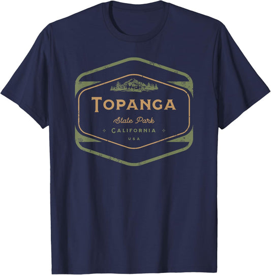 Topanga State Park California Retro Vintage T-Shirt - T-Shirt | Navy
