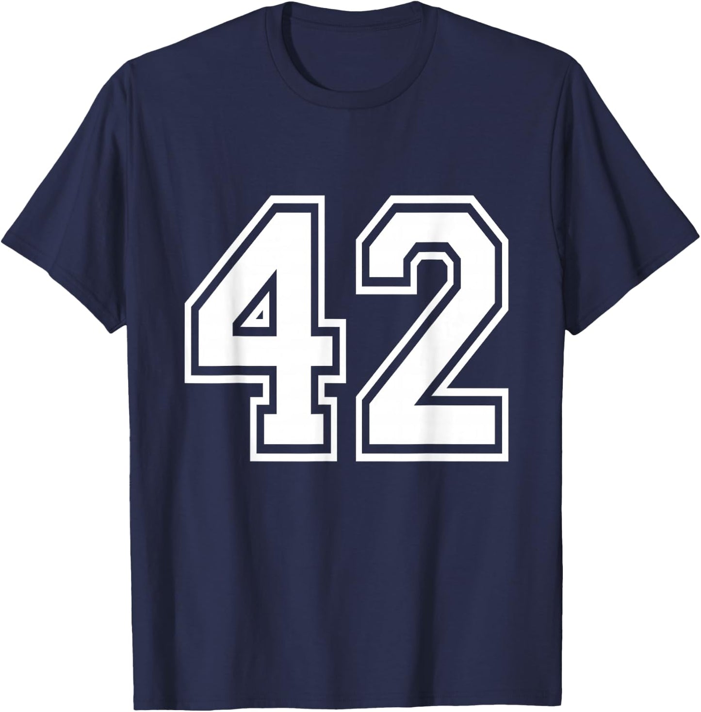 Number 42 Varsity Sports Team Jersey 42nd Birthday 42 Years T-Shirt - T-Shirt | Navy