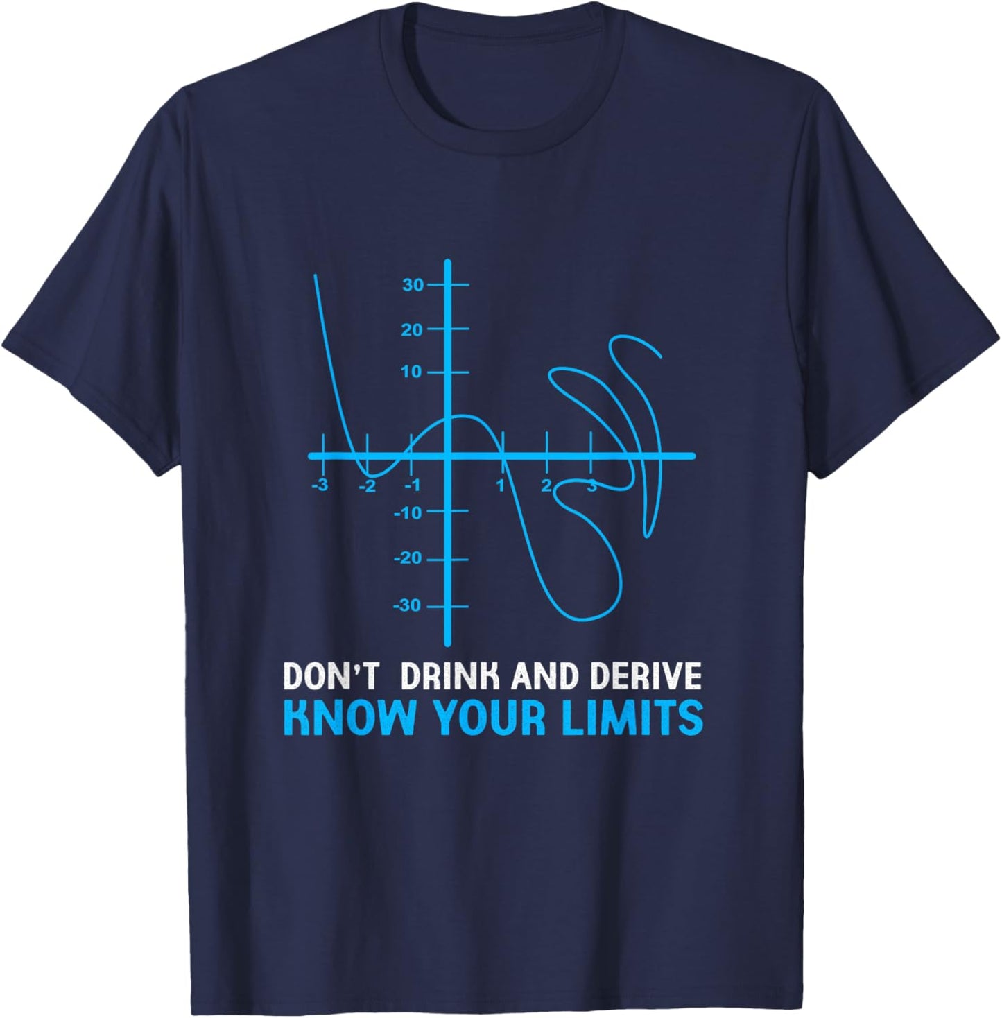 Dont Drink And Derive Know Your Limits Funny Calculus T-Shirt - T-Shirt | Navy