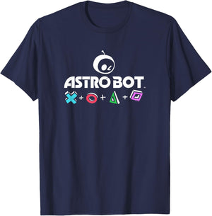 Astro Bot Rescue Mission PlayStation Symbols Video Game T-Shirt - T-Shirt | Navy