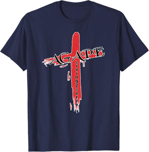 Agape the Greek word for God Love Christian Living2Serve T-Shirt - T-Shirt | Navy