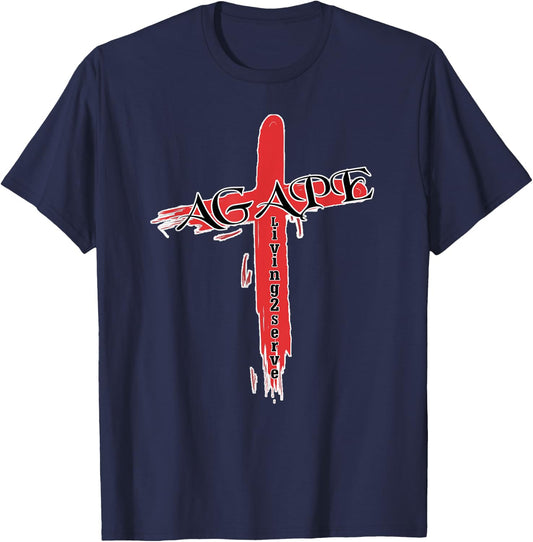 Agape the Greek word for God Love Christian Living2Serve T-Shirt - T-Shirt | Navy
