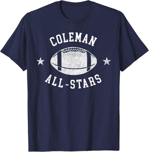 Coleman Vintage All-Stars Football Retro 80s T-Shirt - T-Shirt | Navy