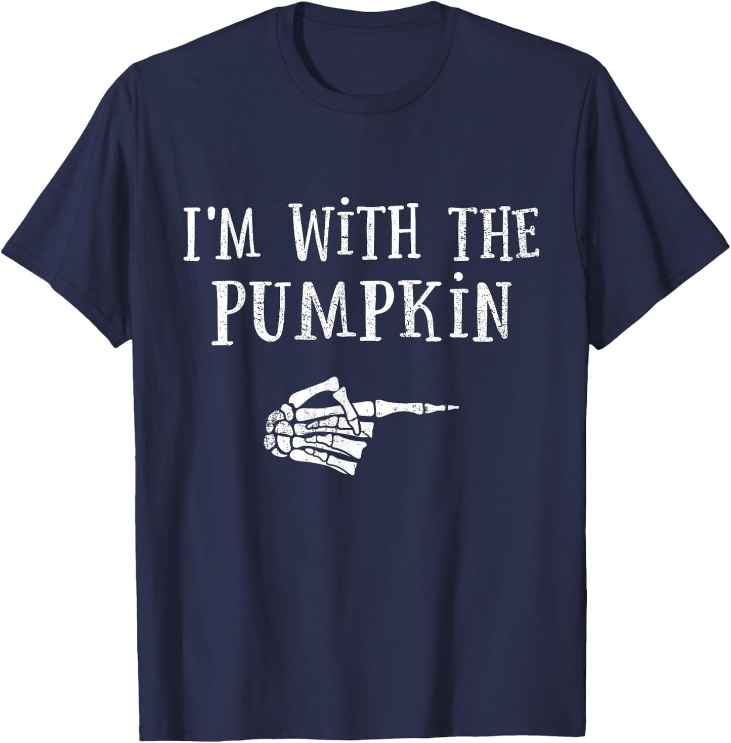 Im with pumpkin matching partner couple costume halloween T-Shirt - T-Shirt | Navy