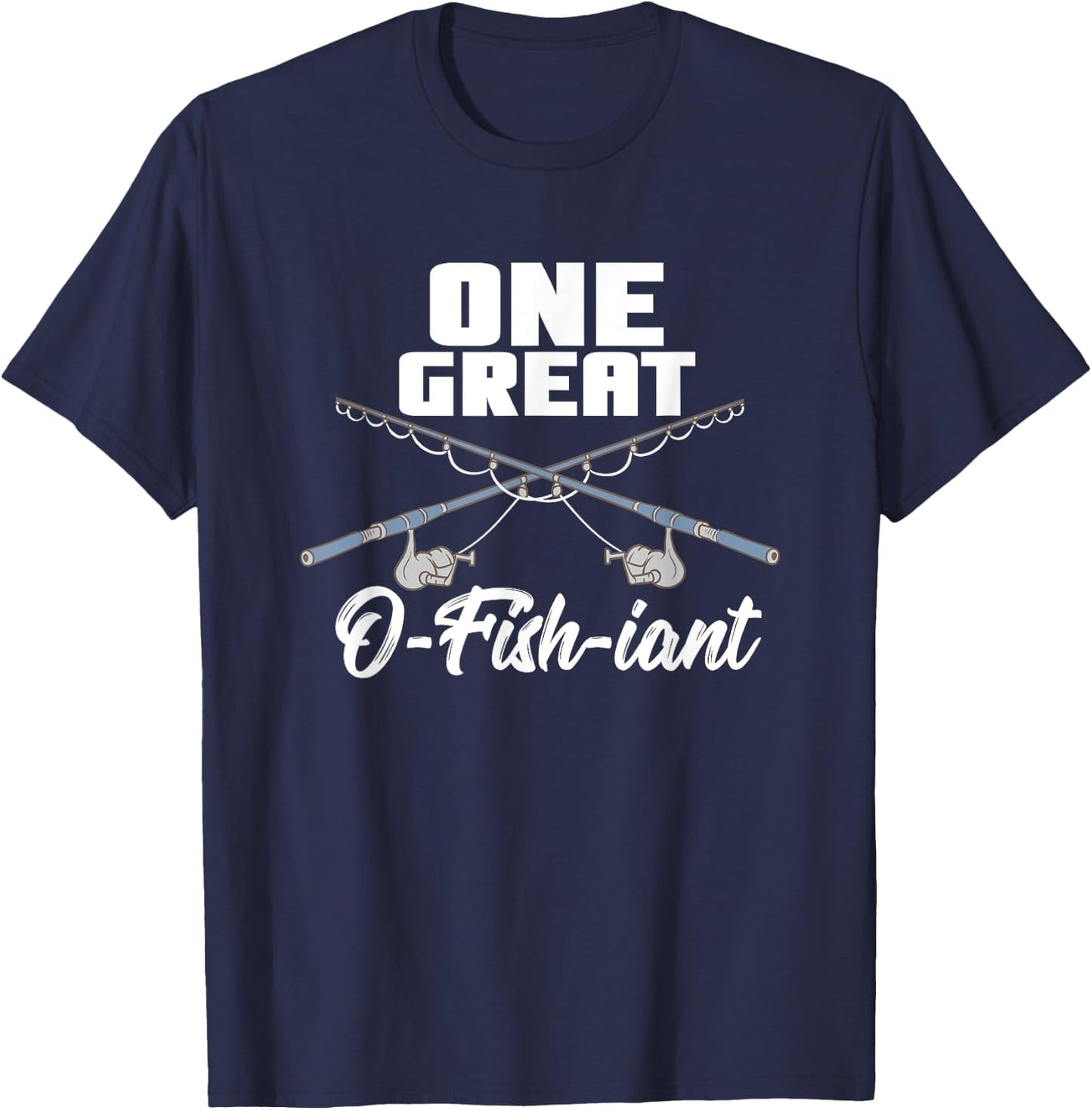 One Great O-Fish-iant Pun Fishing Lover Wedding Officiant T-Shirt - T-Shirt | Navy