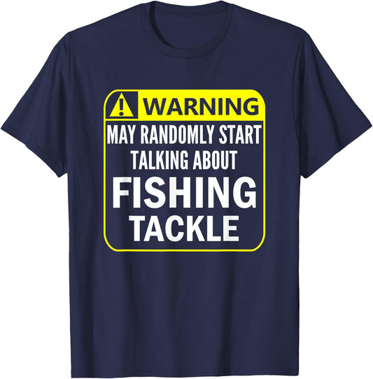 Warning Sign Fishing Tackle Shirt Fisherman Lure Plug Jig T-Shirt - T-Shirt | Navy