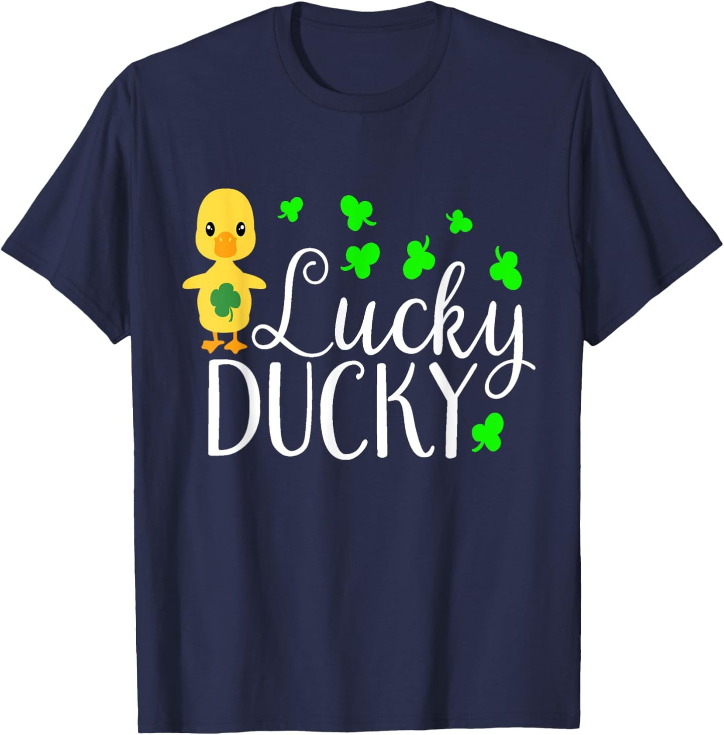 Lucky Ducky Cute Irish Duck Bird Ireland Kids School T-Shirt - T-Shirt | Navy
