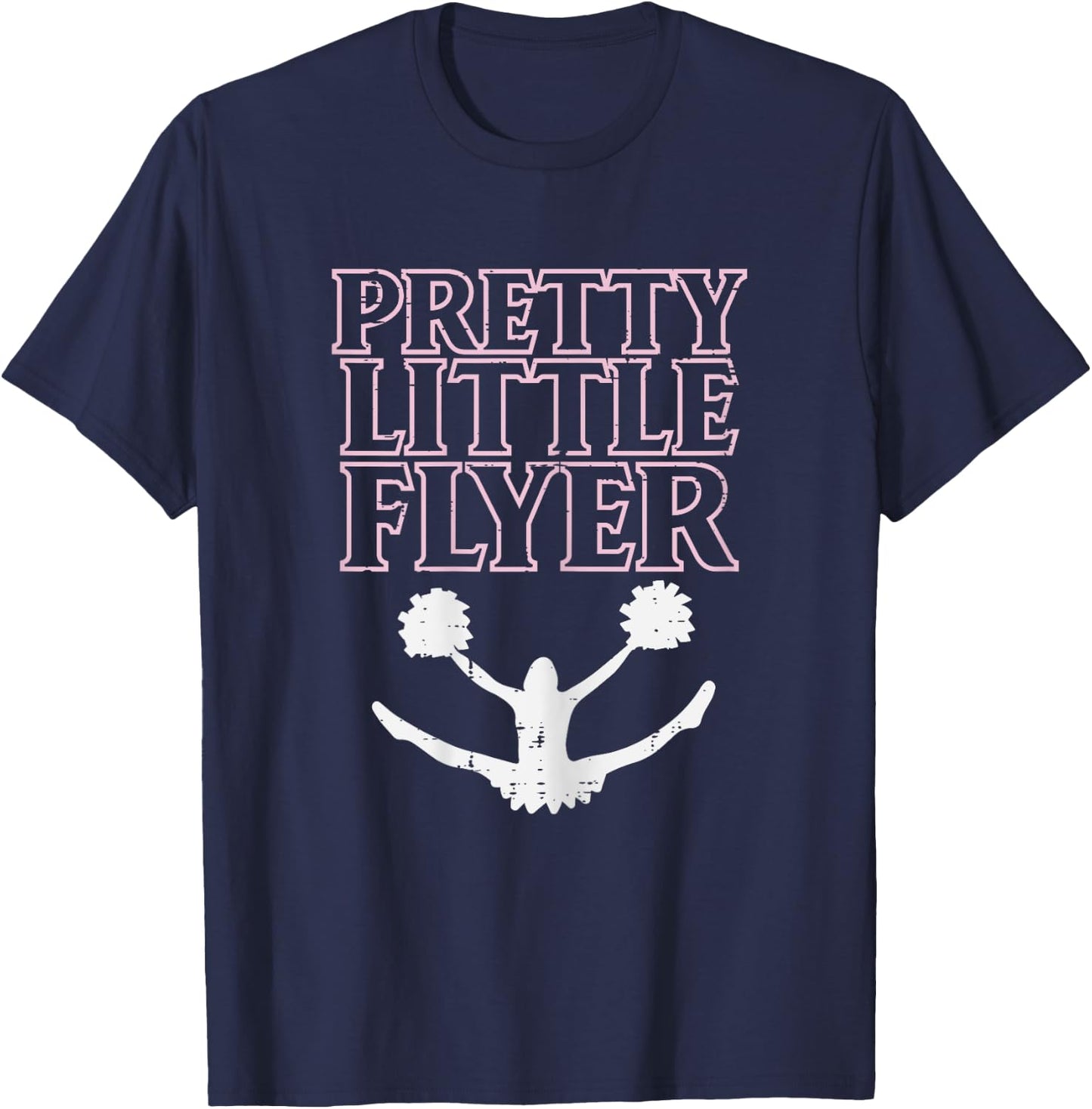 Cheerleader Pretty Little Flyer Cheerleading Women Girls Kid T-Shirt - T-Shirt | Navy