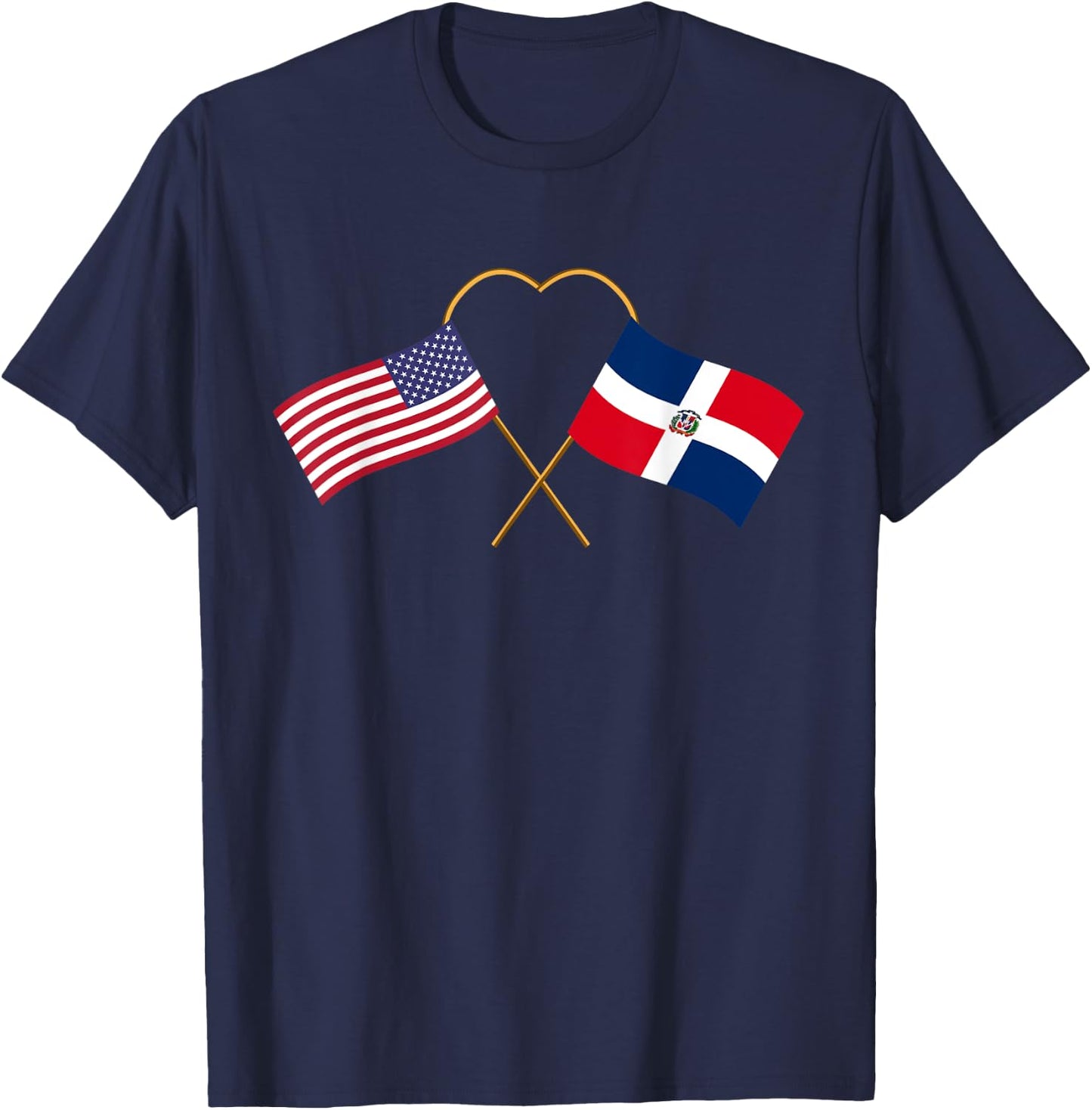 Dominican heritage USA Dom Rep American Flag Dominican Flag T-Shirt - T-Shirt | Navy