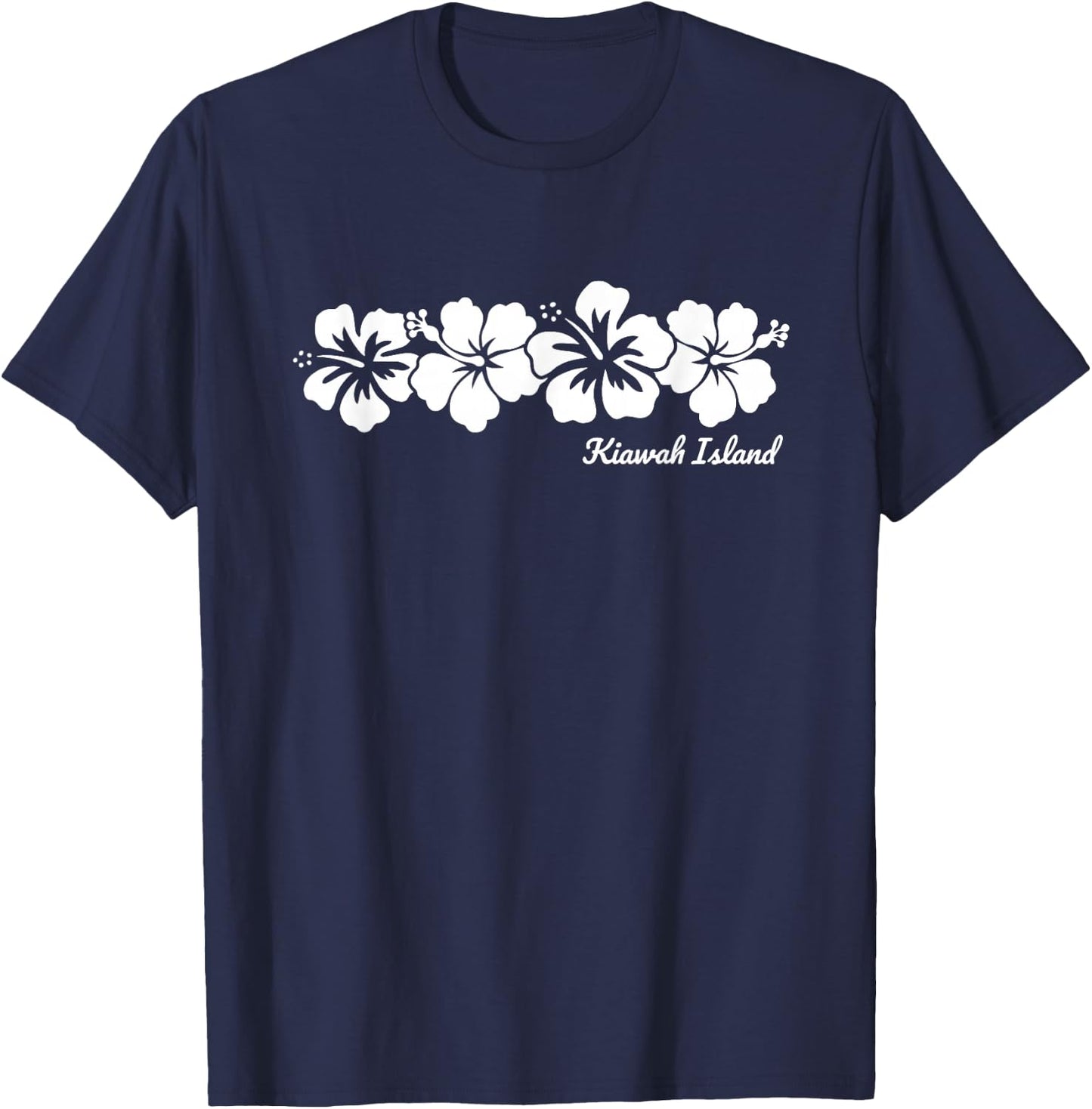 Kiawah Island South Carolina Hibiscus Flower Souvenir T-Shirt - T-Shirt | Navy