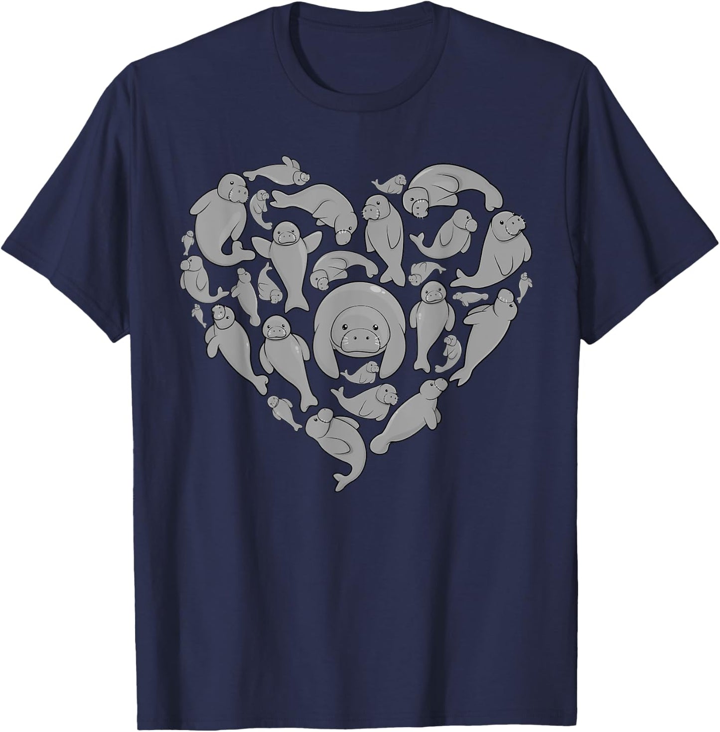 Best Manatee Art Women Sea Cow Mammal Manatee Lover T-Shirt - T-Shirt | Navy
