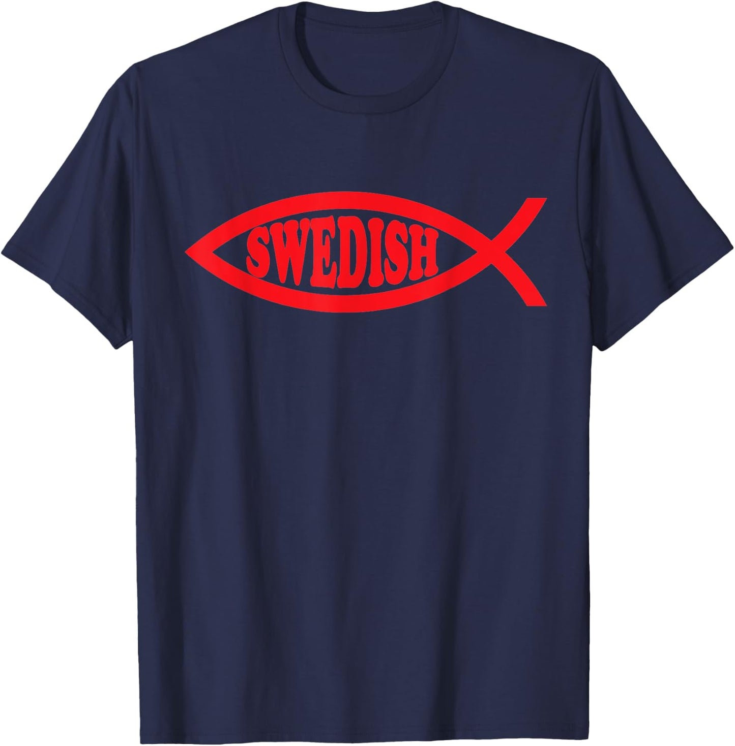 Swedish Fish Darwin Evolution Atheists Nonbeliever Gift T-Shirt - T-Shirt | Navy