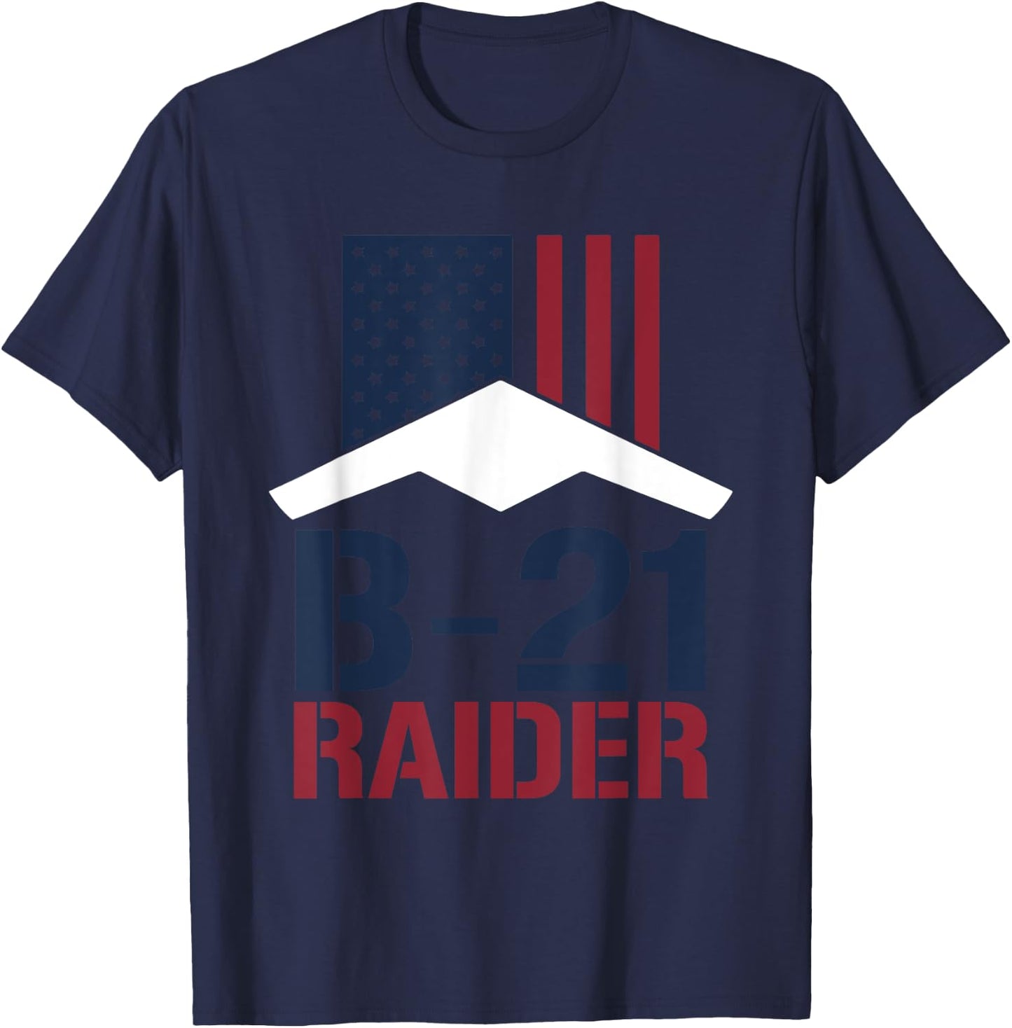 b21 raider Cool Airplane Aviation Lover USA Flag T-Shirt - T-Shirt | Navy