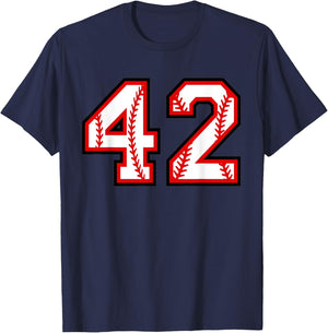 Baseball Number #42 T-Shirt - T-Shirt | Navy