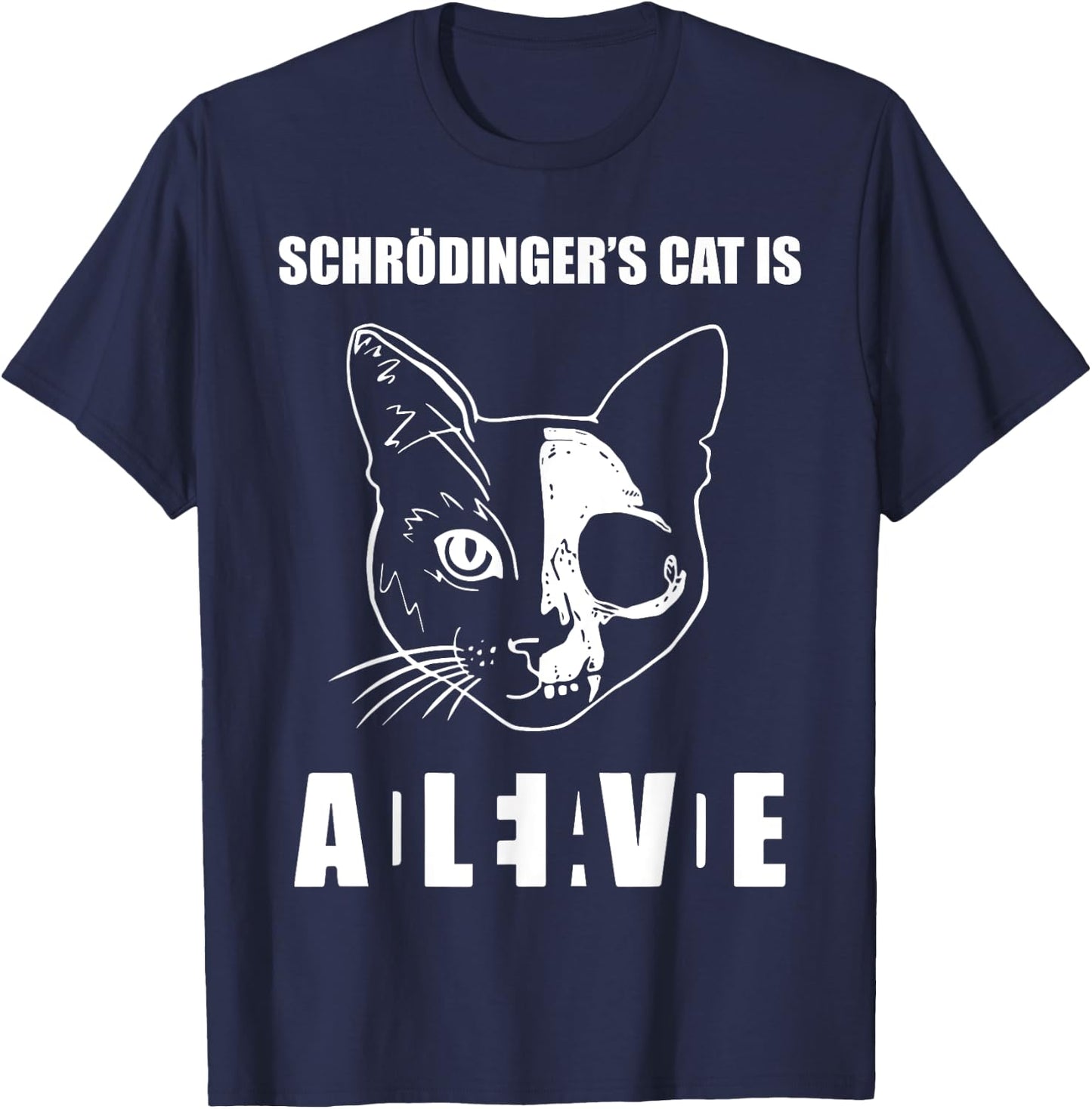 Schrödinger's Cat Dead & Alive Science Women T-Shirt - T-Shirt | Navy