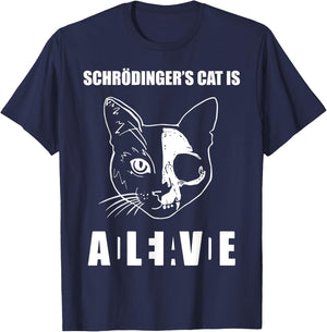 Schrödinger's Cat Dead & Alive Science Women T-Shirt - T-Shirt | Navy